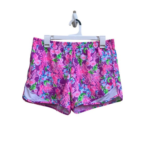 Lilly Pulitzer Pink Floral Athletic Shorts - Picture 1 of 10
